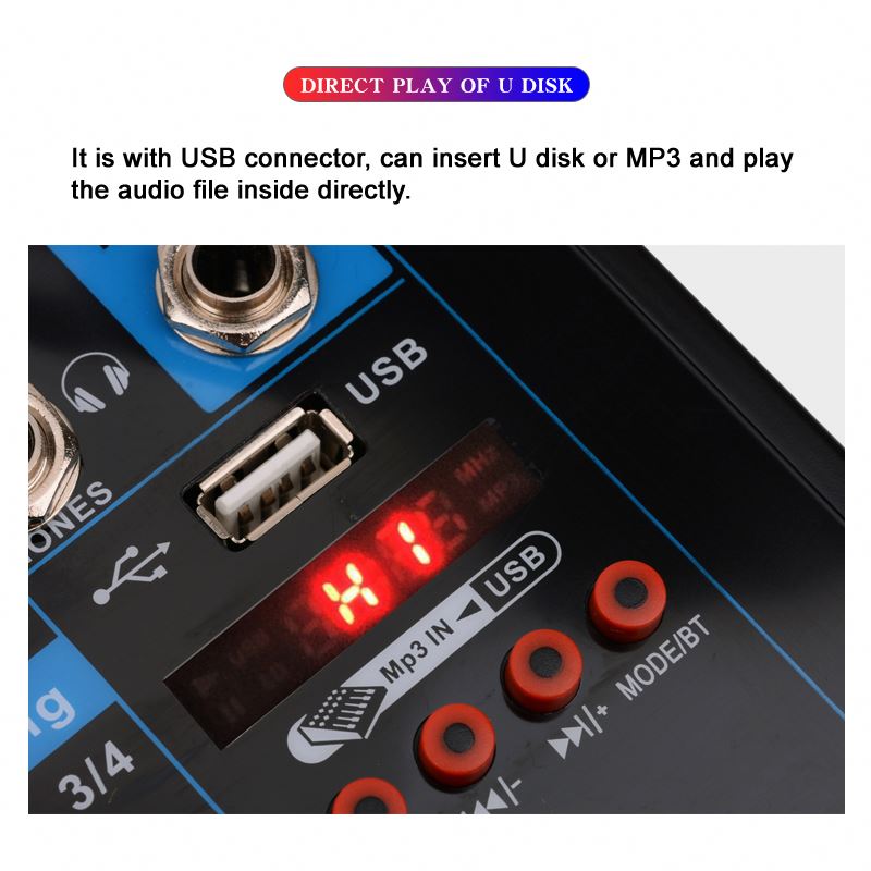 Máy trộn USB Stereo 4 kênh DJ