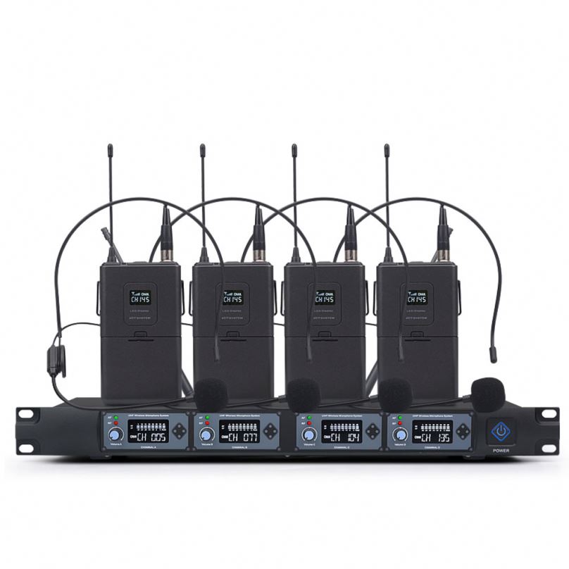 Hệ thống micro không dây 4 kênh UHF cho chương trình cá nhân KTV sân khấu