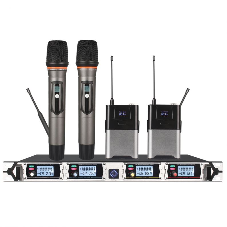 Tiwa Professional Bốn kênh UHF không dây Micrô cầm tay Micrô